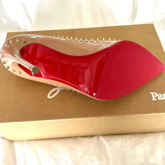 Louboutin Anjalina 100 patent, Nude/light gold, size: 36.5. - Picture 8 of 16